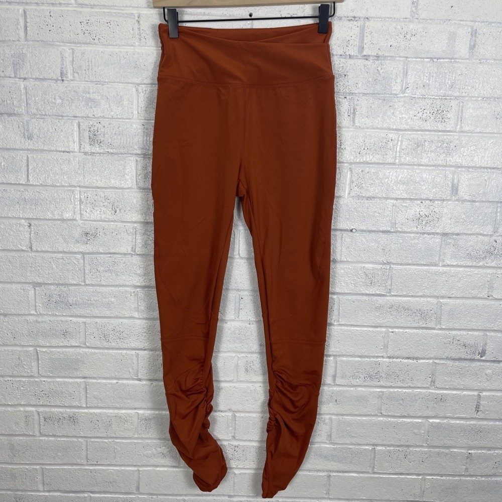 Free People Movement Ruched Full Length Leggings Womens Size S Burnt Orange